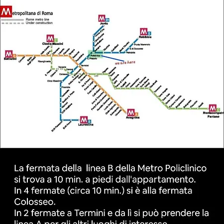 Policlinico Tiburtina Con Balcone Panoramico E Bagno Privato 로마
